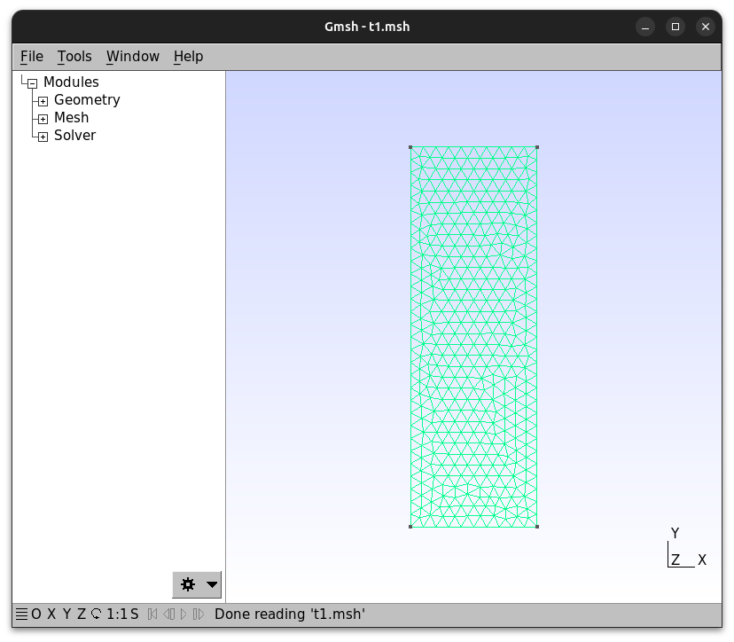 Surface rectangulaire maillée en 2D